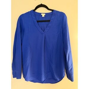 J.Crew Cobalt V-neck Blouse